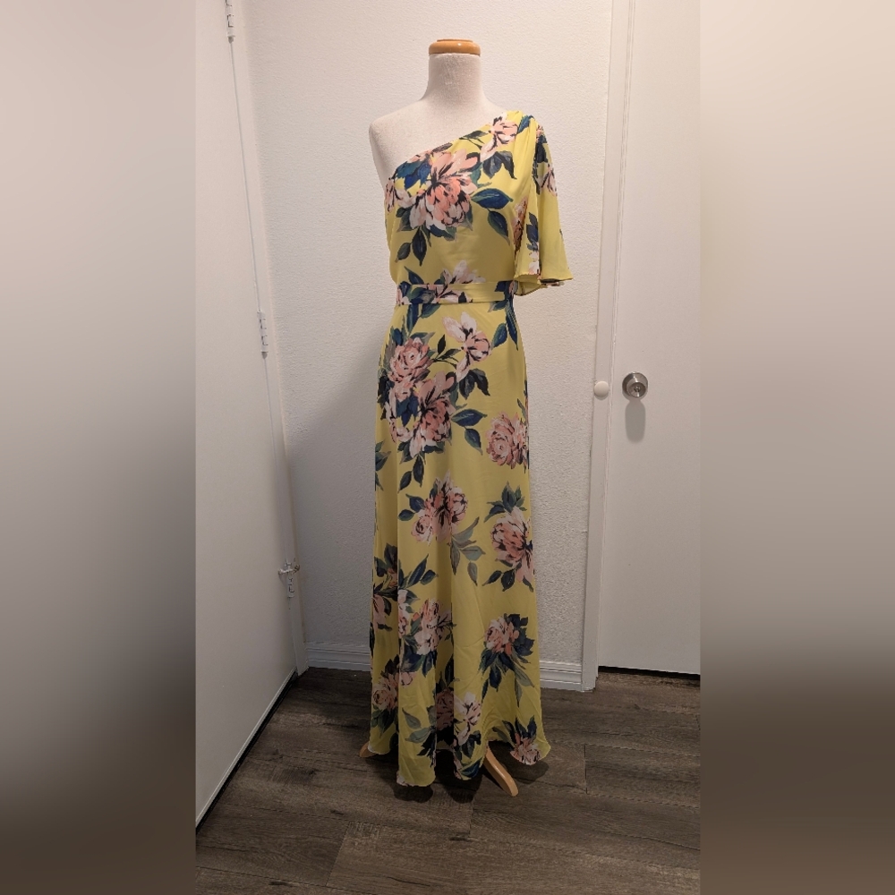 Eliza J Floral Yellow Maxi Dress Size 14
